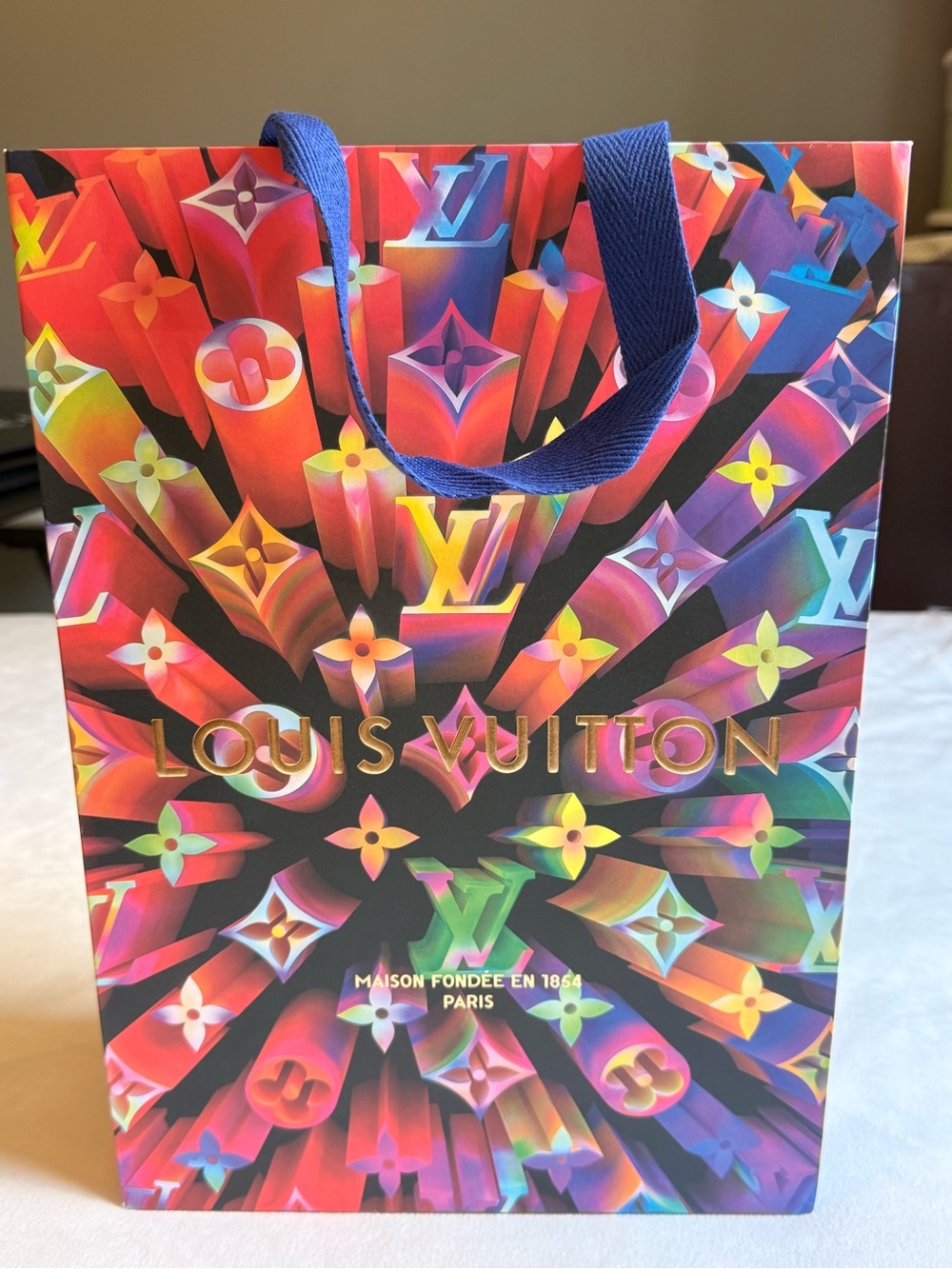 Louis Vuitton Multicolor Limited Edition Holiday Shopping Bag Excellent